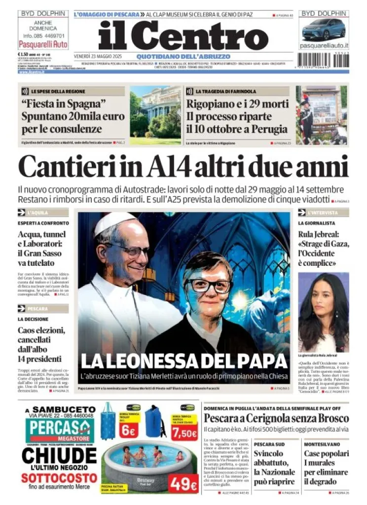 Prima-pagina-il centro-oggi-edizione-del-2025-05-23